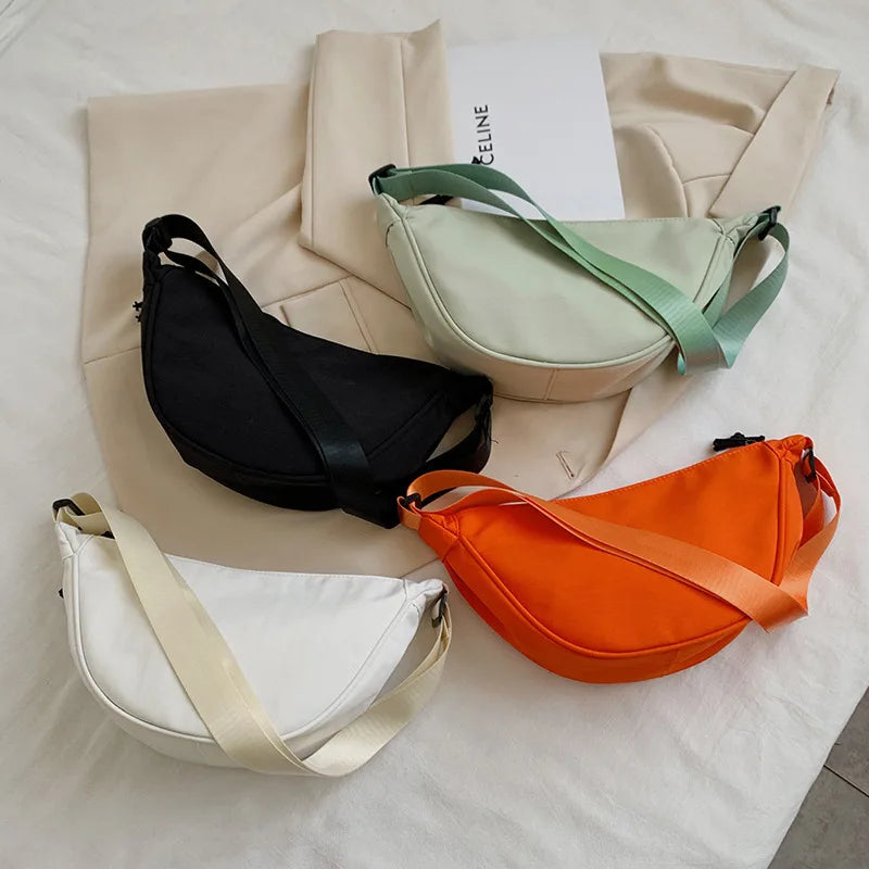 2022 Retro Solid Chest Bag Women's Messenger Bag Waist Bag Canvas Bag