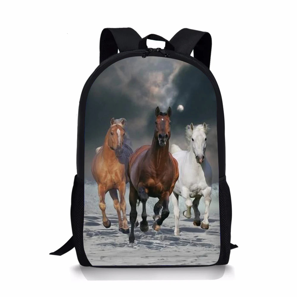 2022 Running Horse Pattern Schoolbag - Kids Gift Backpack