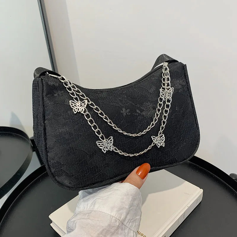 2022 Lace Armpit Bag Chain Retro Crossbody Handbag