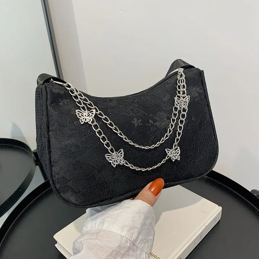 2022 Lace Armpit Bag Chain Retro Crossbody Handbag
