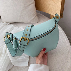 2022 Women's PU Leather Cross-Body Shoulder Bag Chain Waist Bag
