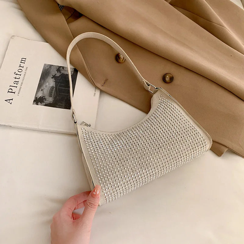 Women Casual Bright Diamond Underarm Shoulder Bag