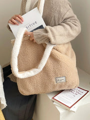 Plush Shoulder Bag Large Canvas Student Commuter Bag