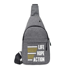 Men Shoulder Chest pack Phrase Print Handbags