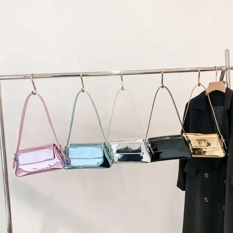 Silver Laser Women Armpit Bag Shoulder Bags