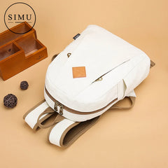 Canvas Backpack Women Solid Rucksack Casual Travel Bag Backpacks