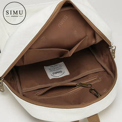Canvas Backpack Women Solid Rucksack Casual Travel Bag Backpacks