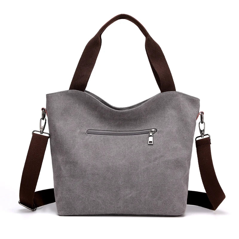 Large Pocket Canvas Handbag for Women