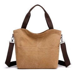 Large Pocket Canvas Handbag for Women