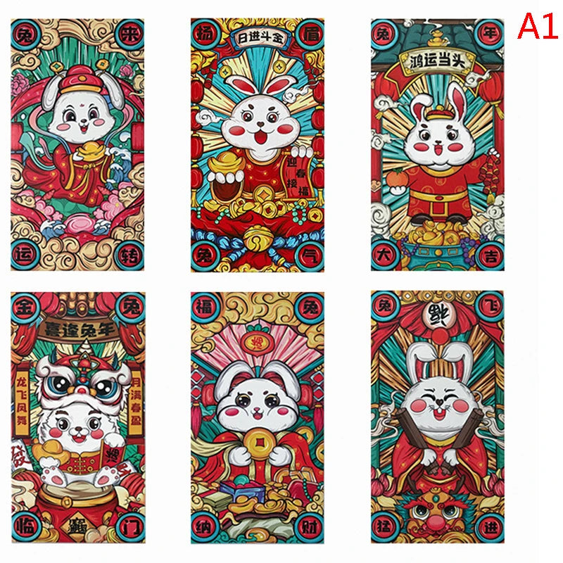 Chinese Rabbit Year Hongbao Bronzing Red Envelope Cartoon Childrens Gift Money