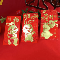 Chinese Rabbit Year Hongbao Bronzing Red Envelope Cartoon Childrens Gift Money