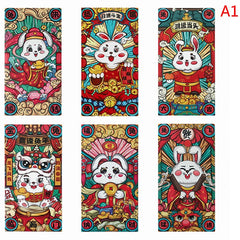 Chinese Rabbit Year Hongbao Bronzing Red Envelope Cartoon Childrens Gift Money