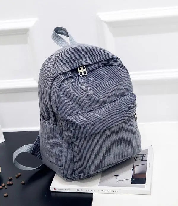 College Corduroy Men's/Women's Backpack Large Capacity Student Bag