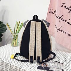 Cute Corduroy School Backpack Anime for Girls Soft Student Bag