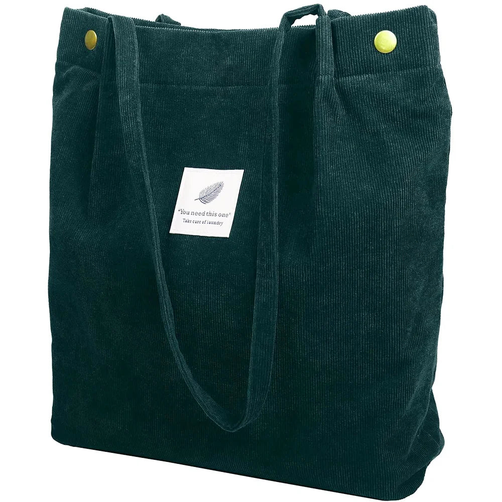 Corduroy Women Shoulder Bags - Eco-Friendly Organizer Handbags