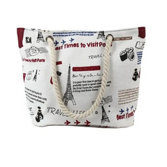 Cotton Strap Shoulder Bags Printed Tower Shell Travel Bags Large Size