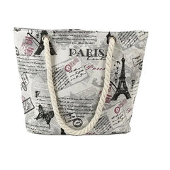 Cotton Strap Shoulder Bags Printed Tower Shell Travel Bags Large Size