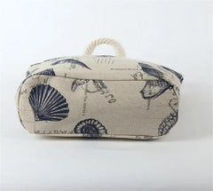 Cotton Strap Shoulder Bags Printed Tower Shell Travel Bags Large Size