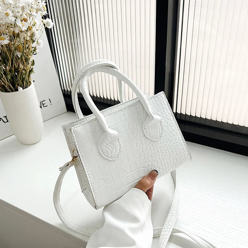 Crocodile Pattern PU Leather Crossbody Bags for Women Chain Shoulder Handbags