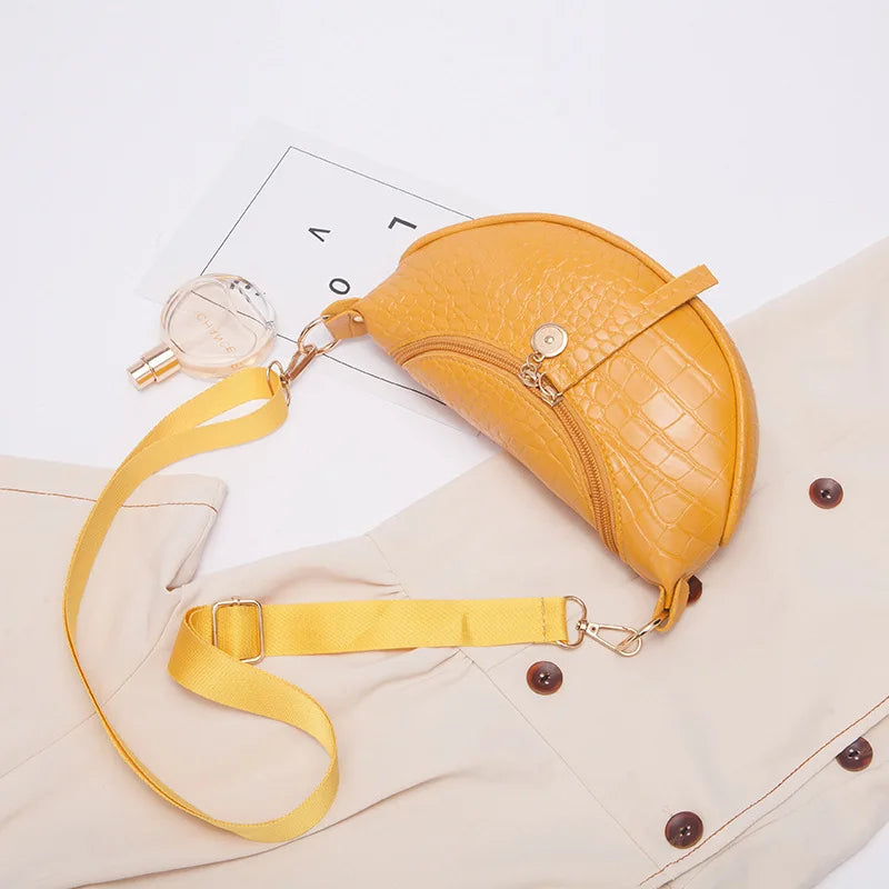 Crocodile Saddle Bag Crossbody Bag Women's Personality