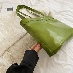 Casual PU Leather Women Handbag Large Capacity Top Handle Shoulder Bag