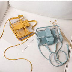 Transparent PVC Jelly Bucket Bag Small Shoulder Crossbody Messenger