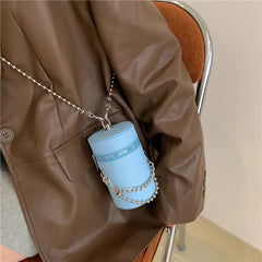 Women Cylinder Buckets Bags Mini Shoulder Bags Chain Messenger Bags