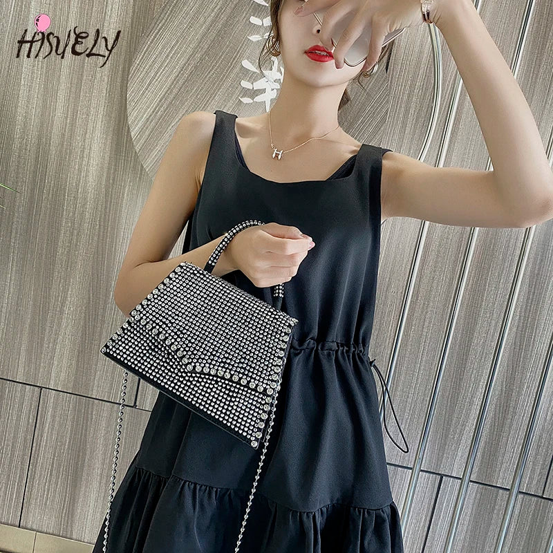 Small Tote Bag PU Leather Women Purses Handbag Chain Shoulder Bag