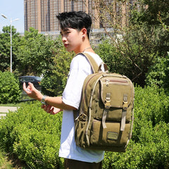 Waterproof Outdoor Canvas Backpack Men Sport Back Pack Male Schoolbag