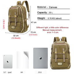 Waterproof Outdoor Canvas Backpack Men Sport Back Pack Male Schoolbag
