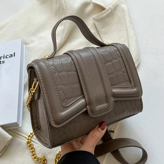 Stone Pattern Evening Clutch Chain Messenger Bag PU Leather Shoulder Purse