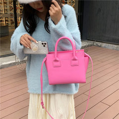 Cowhide Handbags Office Lady Totes Pink Green Messenger Bags