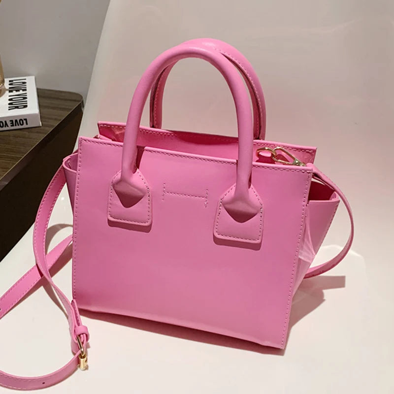 Cowhide Handbags Office Lady Totes Pink Green Messenger Bags