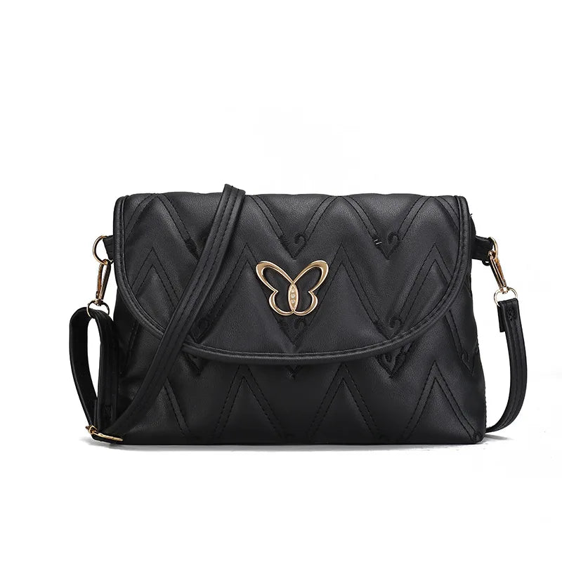 Embroidery PU Leather Female Handbag Lady's Shoulder Cross Body Bags
