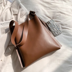 Women's Large Capacity Shoulder Bag Soft PU Leather Tote Handbag
