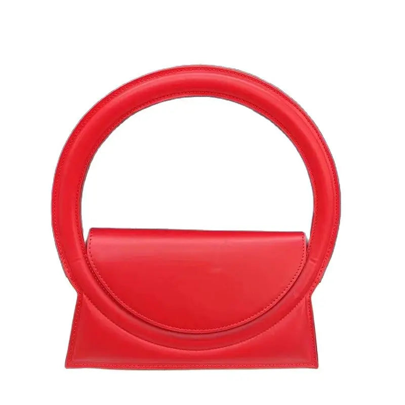 Round Handle Bag Pu Leather Lady Crossbody Shoulder Bag