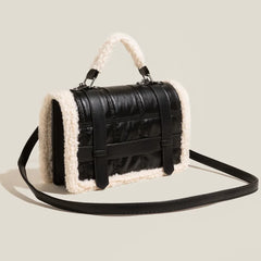 Soft Vintage Fur Handbag Female PU Leather Ladies Shoulder Bag