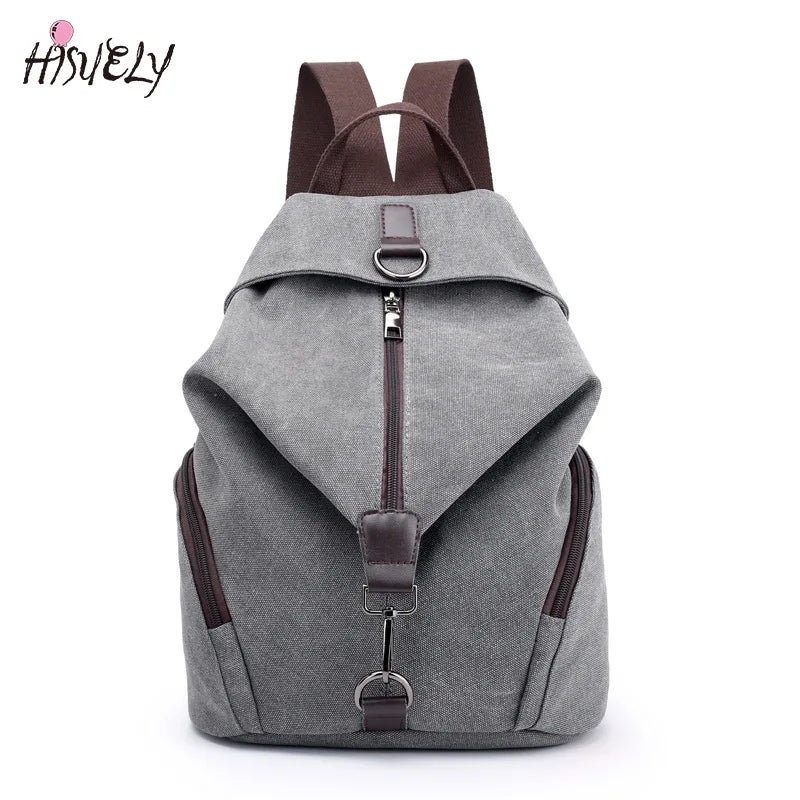 Casual Canvas Women Backpack Large Capacity Female Backpacks