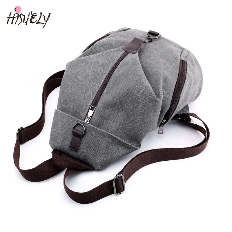 Casual Canvas Women Backpack Large Capacity Female Backpacks