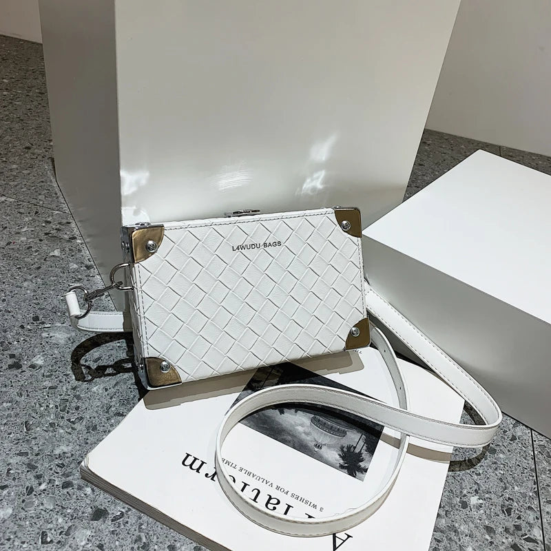 Small Crossbody Bag for Women Woven Box Shoulder Bag