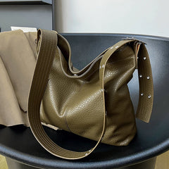 Soft Shoulder Bags Tote Big Pockets PU Leather