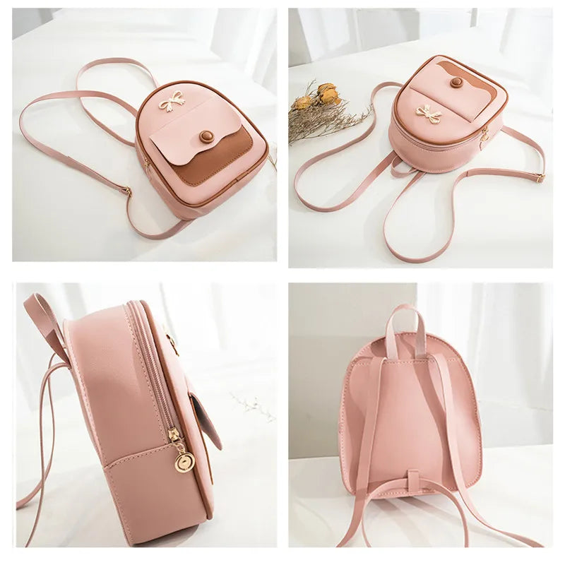 Style Mini Backpack Small Backless Shoulder Crossbody Bag Multi-Functional Girls
