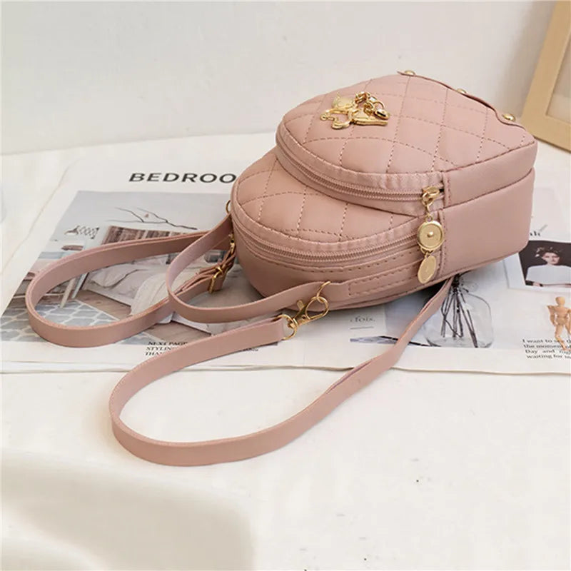 Style Mini Backpack Small Backless Shoulder Crossbody Bag Multi-Functional Girls