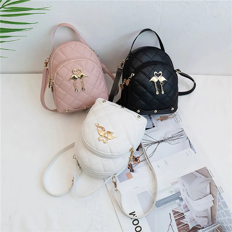 Style Mini Backpack Small Backless Shoulder Crossbody Bag Multi-Functional Girls