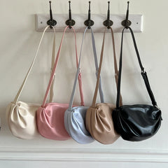 Plicated Shoulder Bag Soft Pu Leather Crossbody Bag