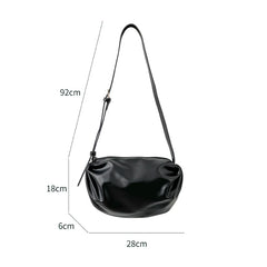 Plicated Shoulder Bag Soft Pu Leather Crossbody Bag