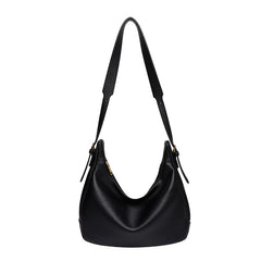 Winter Shoulder Bag Soft Surface PU Leather Big Pockets Adjustable Strap