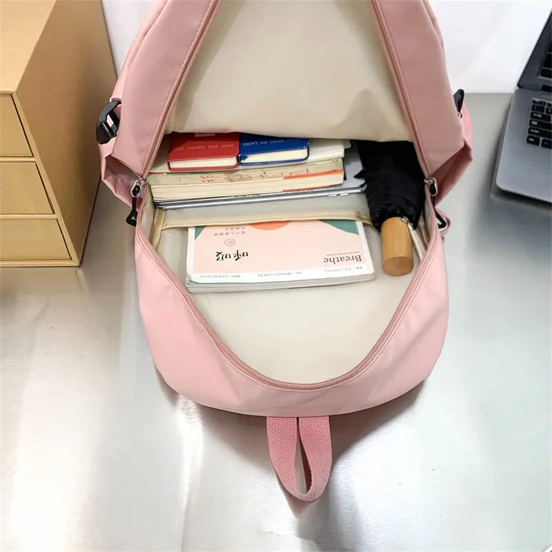 Nylon Women Backpack Waterproof Travel Backpacks Large Capacity School Bag