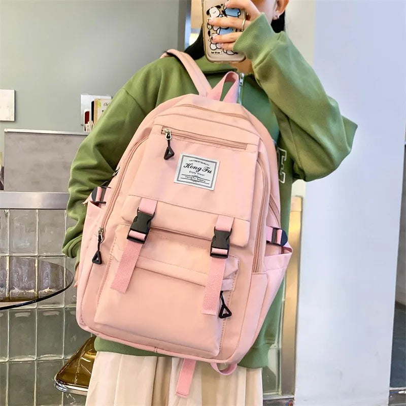 Nylon Women Backpack Waterproof Travel Backpacks Large Capacity School Bag