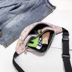 Women's Laser Patchwork Fanny Pack Waist Bag